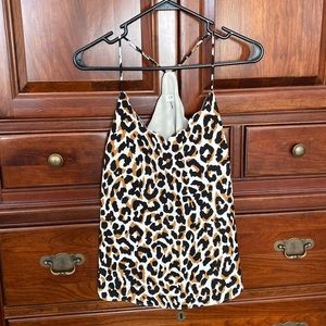 NWOT J Crew Scalloped Leopard Print Flowy Tank Top